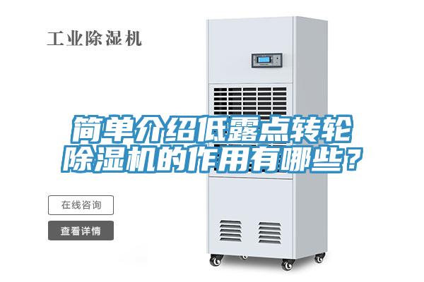 简单介绍低露点转轮猫咪成人官网的作用有哪些？