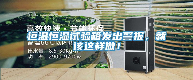 恒温恒湿试验箱发出警报，就该这样做！